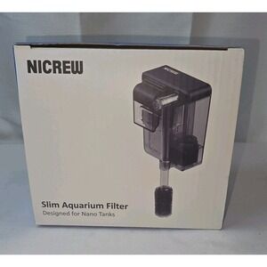 NICREW Slim Aquarium Filter, Quiet Fish Tank HOB‎ Filters 1-5 Gallons, Black